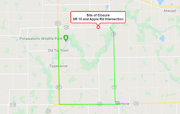 Pipe replacement to close State Road 10 at Apple Road
